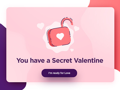 Valentine's Modal hearth illustration lock love modal ui valentine vector