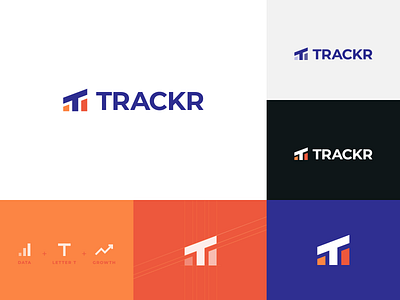 Trackr abstract ad tech applications branding data grid icon identity integration letter logo logo design logo project mark monitoring monogram platform symbol tracking