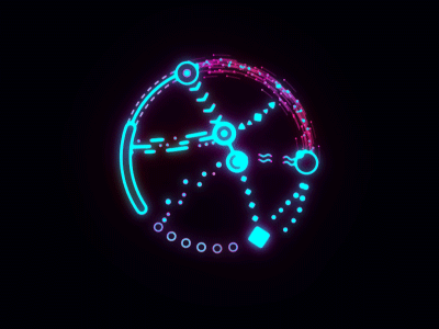 Dribbble first shot! after effects animation first shot gif light logo loop motion design motion graphics neon space stars