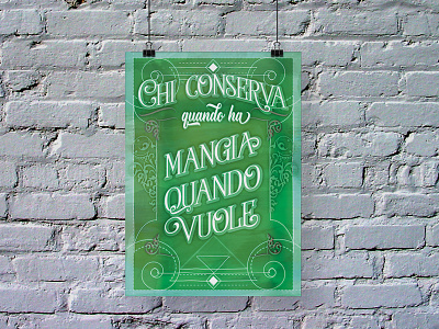 Proverb poster adobe illustrator adobe photoshop economy food italian lettering proverb