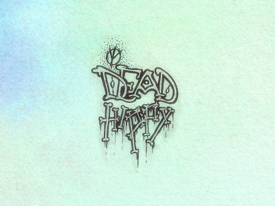 Dead Hippy drawing hand lettering markers pencil