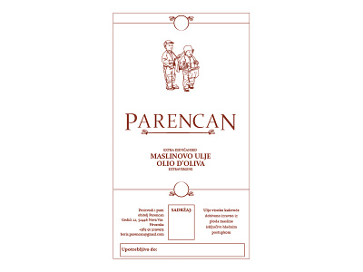 Olive oil label Parencan