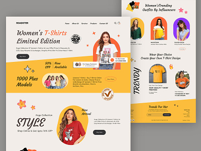 Fashion website Landing Page apparel clothes fashion garments home page ladies wear landing page marketplace modern modern dress online store outfit streetwear style t shirt textiles trendy dress uiux website womens wear