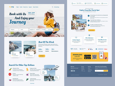 Travel website landing page