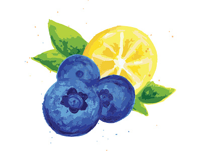 Illustration // Lemonade blueberry illustration lemon lemonade mango painting water watercolor yellow