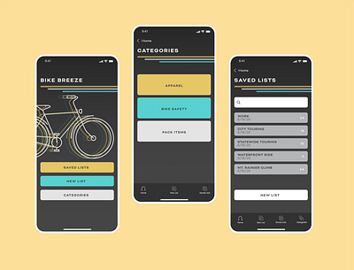 Bike Breeze app branding ui xd