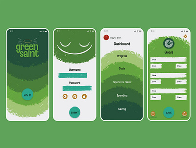 Green Saint App app branding graphic design logo ui xd