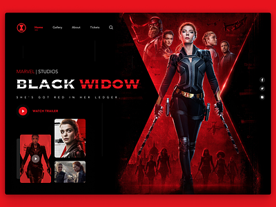 Black Widow Promo Site - Concept 🕷 clean concept dark design heroes marvel movie movies simple site ui visual design website