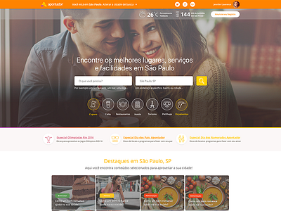 Redesign Apontador - Home design local search material design redesign web