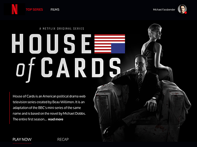 Netflix - House of Cards Page dark house of cards netflix screen series streaming tv ui video