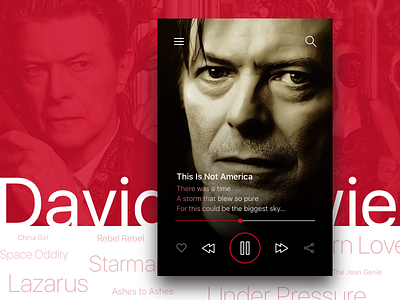 Tribute to David Bowie app application david bowie music music player new red simple song