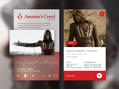 Assassins Creed - The Concert Promo assassins creed blur card concept concert dark game movie music red