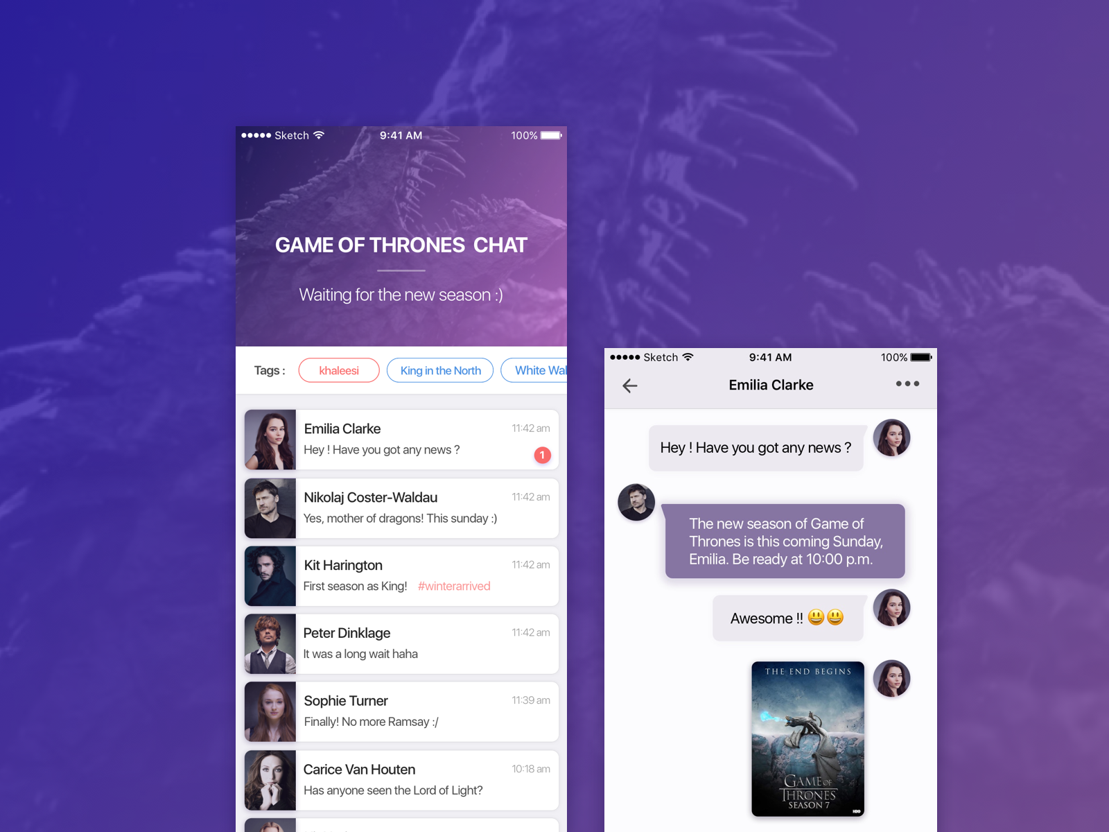 Game Of Thrones Chat Still Working By Wagner Ramos On Dribbble