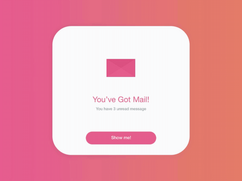 Got Mail! animation feedback flat gradient mail modal popup