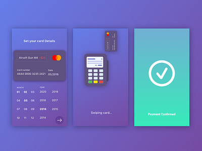 Payment App android app credit card gif pay payment purple