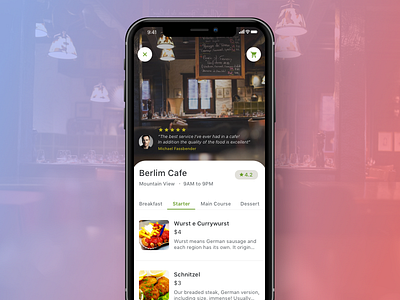 Iphone X - Berlim Cafe blur card check in clean image ios iphone x local search mobile rating restaurant