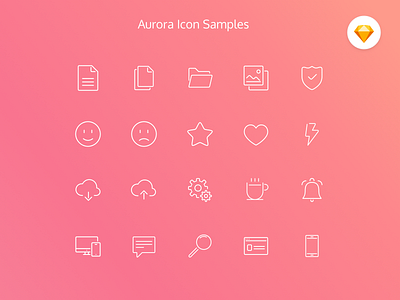 Aurora Icon Set (Free resource) clean free icon inline resources