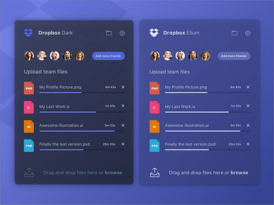 Dropbox Sync App Themes dark dropbox files popup progress bar share sync uploading