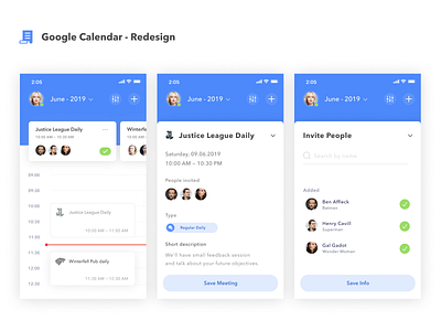 Google Calendar Redesign 🗓 android app calendar app card clean concept design google calendar material redesign simple typography ui ux