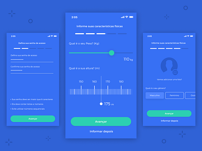 Profile Info - Workout App 🏋️‍♀️ (WIP) app clean concept design gender height icon illustration ios material progress progressbar register ruler simple step by step ui ux weight workout