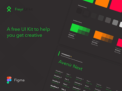 Freyr UI Kit 🗡 colors components concept dark design figma freebie kit material nordic simple typography ui ui kit viking