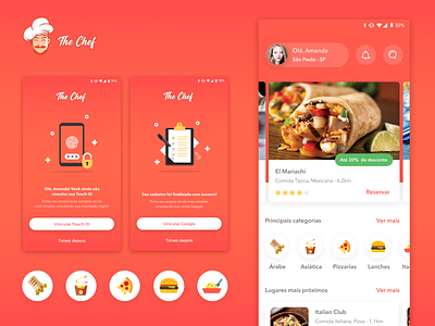 Restaurant App - Home & Use Cases 👩🏻‍🍳 app concept design food app gradient home icon illustration restaurant app typography ui use case ux