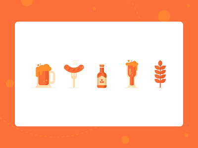 Illustrations Concept - German food 🇩🇪 beer clean concept design food germany icon icon design illustration illustrations oktoberfest orange simple ui