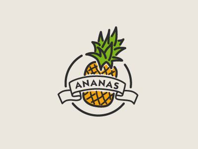 Pineapple ananas caribbean logotype pineapple