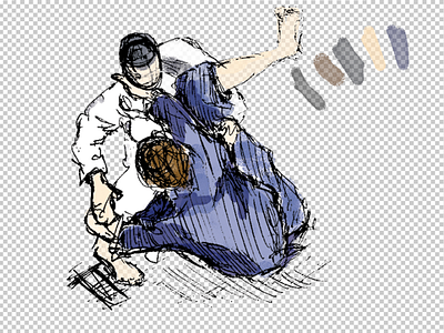 Jiujitsu Color color doodle draft jiujitsu martial arts sketch
