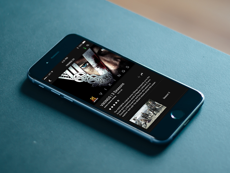 Mobile TV iOS Concept - History Channel Vikings by Phillip Le on Dribbble