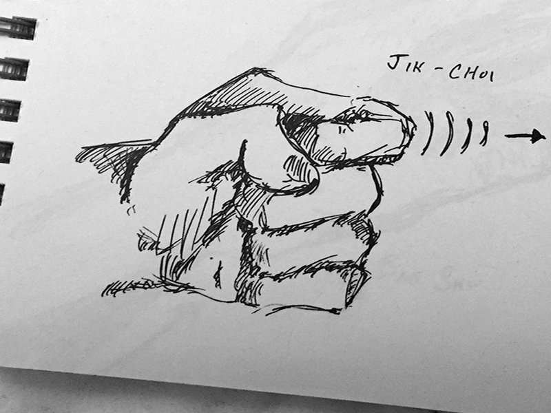 Kung Fu Sketch— Jik Choi doodle sketch crosshatching ink pen illustration punch kung fu martial arts gesture exercise