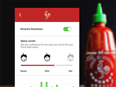 Daily UI 007: Settings — Sriracha 007 dailyui mobile settings spicy sriracha ui