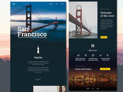 Landing page for the city of San Francisco concept landing page minimalistic san francisco sketch ui