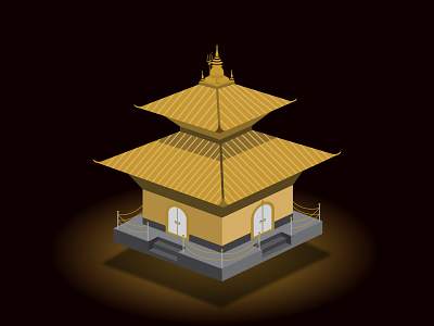 Pashupatinath Temple (Isometric design) design graphic design illustration isometric logo vector