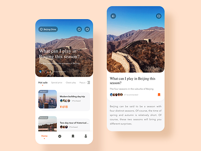 Traveling App pages