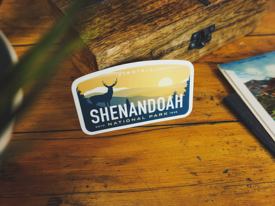 Shenandoah Sticker badge deer mountains national park national parks outdoor shenandoah vintage