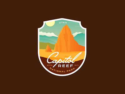 Capitol Reef National Park badge capitol reef desert landscape national park national parks nature outdoor patch sticker utah