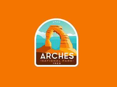 Arches Redux 2020 arches architecture badge badge design desert logo national park national parks patch sticker utah vintage