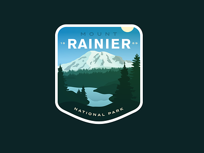Mt Rainier National Park badge logo mount rainier national parks outdoors peak sticker vector vinyl washington