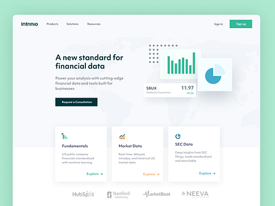 New Homepage for Intrinio agency agency website data design financial fintech flat homepage marketplace wireframe