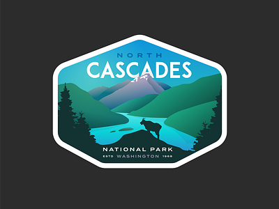 North Cascades logo mountains national park outdoors series vintage