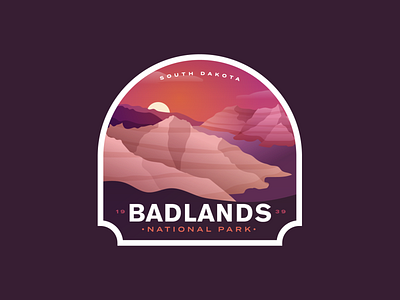 Badlands Redux badge hill logo national park nationalparks outdoors park south dakota vintage