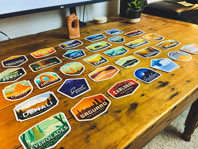 Sticker Collection (Mid 2020) badge mountain national park national parks nature outdoor outdoors stickers stickers for imessage vintage vinyl yellowstone yosemite