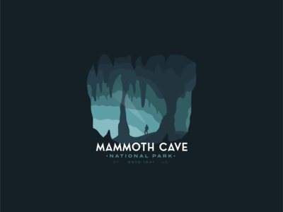 Mammoth Cave National Park Badge badge cave caving depth mammoth mammoth cave national park outdoors series sticker vintage