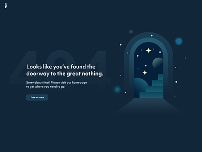 404 404 blank slate door error page fintech galaxy page stairs stairway ux web design web page website