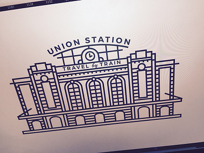 Union Station Icon denver icon landmark single stroke union station