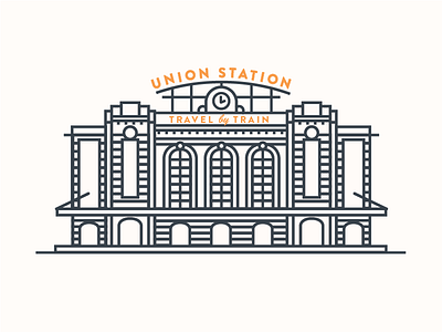 Union Station, Denver denver icon landmark line line icon train station travel by train union station