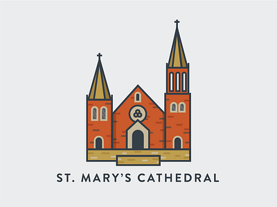 St. Mary's Cathedral cathedral church colorado colorado springs icon illustration landmark line line icon