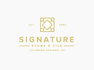 Signature Stone & Tile gold icon line masonry stone stone and tile tile tile company