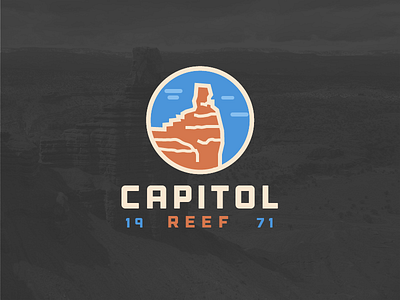 Capitol Reef badge capitol reef national park rock utah vintage